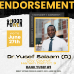 Endorsement. Vote June 27th. Rank Yusuf #1