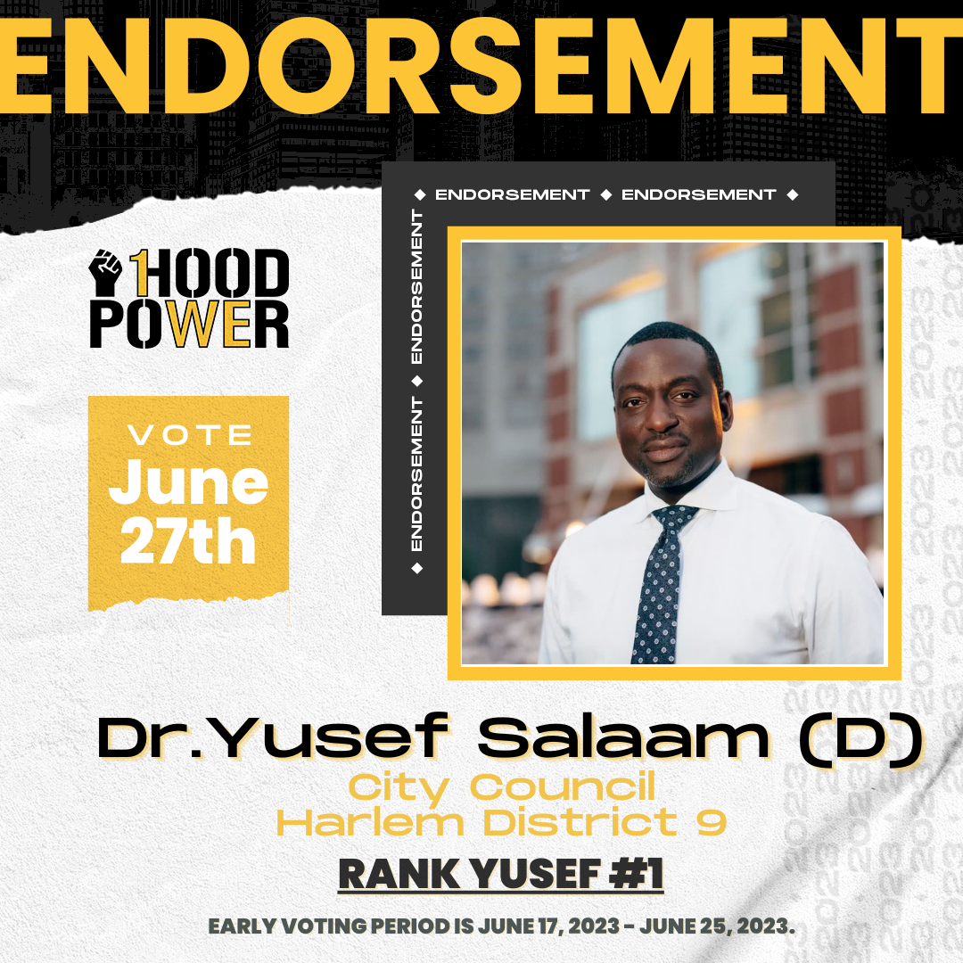 Endorsement. Vote June 27th. Rank Yusuf #1